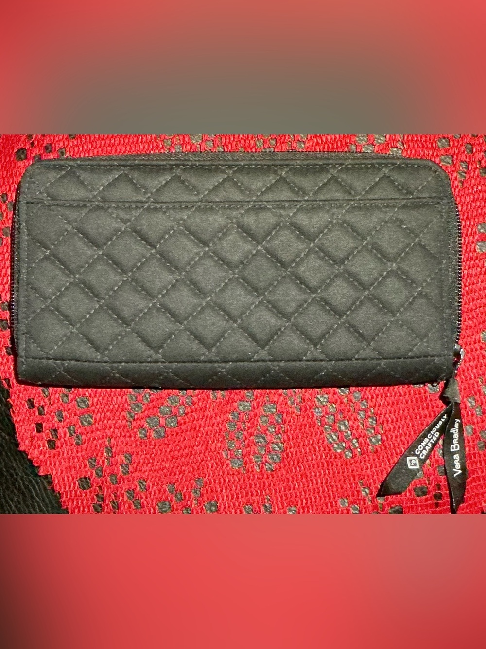 Very Bradley Quilted Black Women's Long Wallet - Sleek Everyday Style